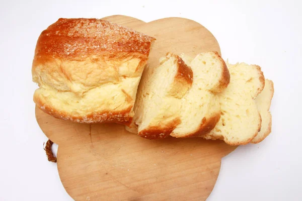 Chléb Máslo Dřevěné Desce — Stock fotografie