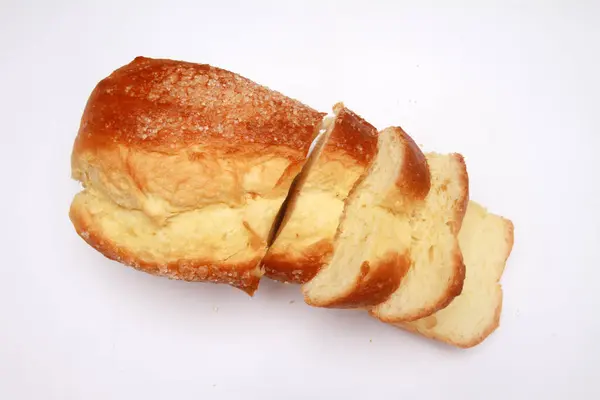 Roti Dan Roti Gulung Pada Latar Belakang Putih — Stok Foto