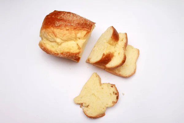 Brot Auf Weißem Hintergrund — Stockfoto