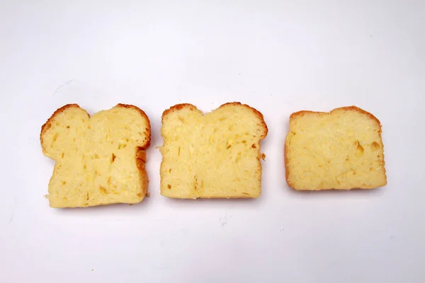 白色背景的面包和黄油 — 图库照片