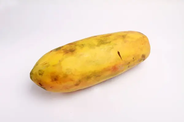 Papaya Fruit Een Witte Achtergrond — Stockfoto
