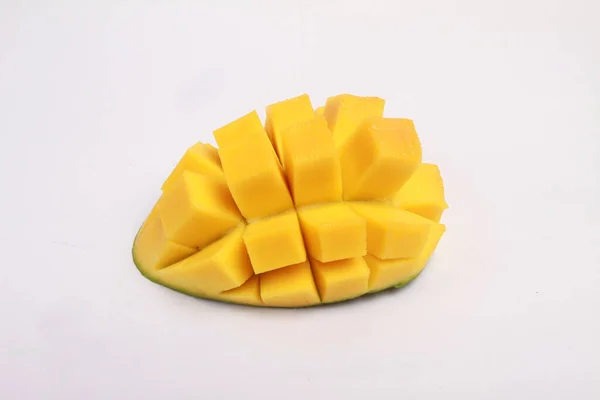 Melon Kuning Segar Latar Belakang Putih — Stok Foto