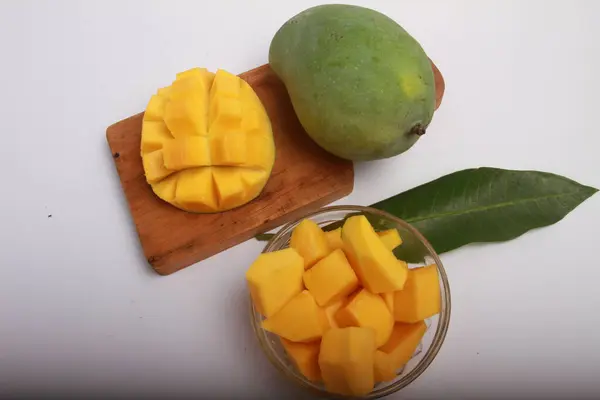 Mango Fruit Wooden Background — Stock Photo, Image