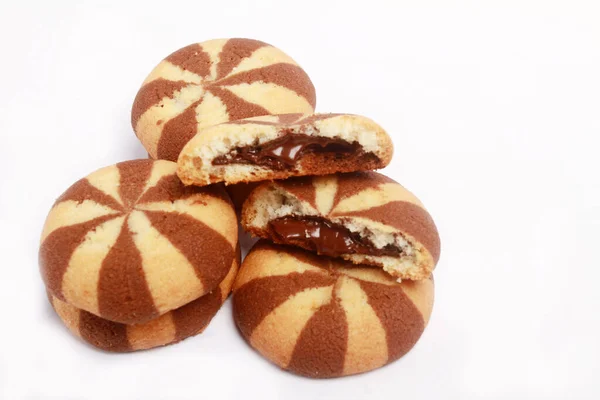 Chocolate Cookies Nuts Cinnamon Sticks — Stock Photo, Image