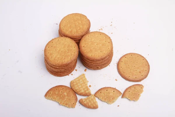 Cookies Bílém Pozadí — Stock fotografie