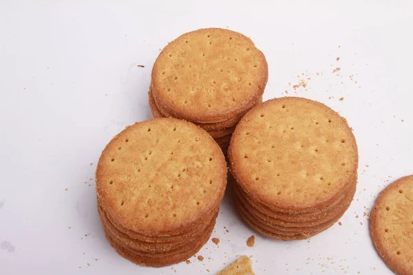 Cookies Fundo Branco — Fotografia de Stock