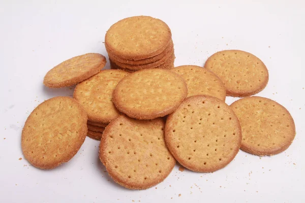 Biscuits Isolés Sur Fond Blanc — Photo