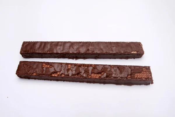 Oblea Chocolate Aislada Sobre Fondo Blanco —  Fotos de Stock