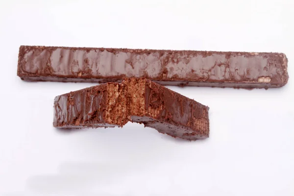 Wafer Chocolate Isolado Fundo Branco — Fotografia de Stock