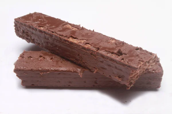 Schokoladenwaffel Isoliert Auf Weißem Hintergrund — Stockfoto