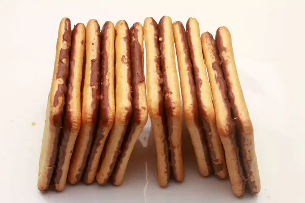 Crackers Biscuits Chocolate Cream — Stock Photo, Image