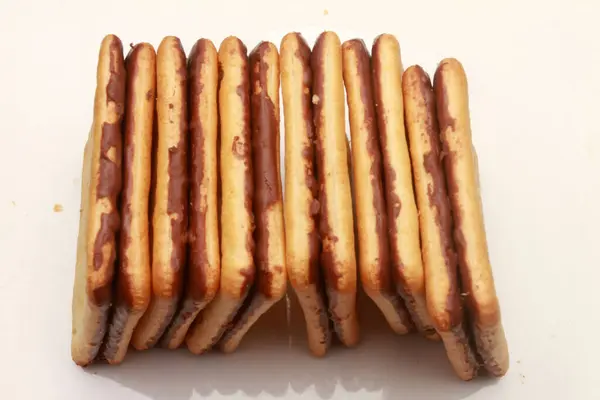 Cracker Kekse Mit Schokocreme — Stockfoto