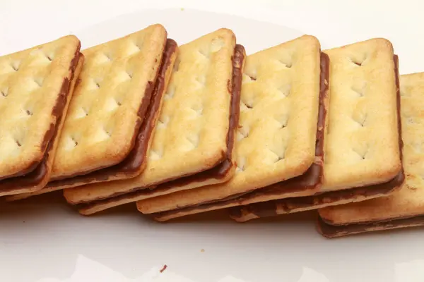 Cracker Keks Mit Schokoladencreme — Stockfoto