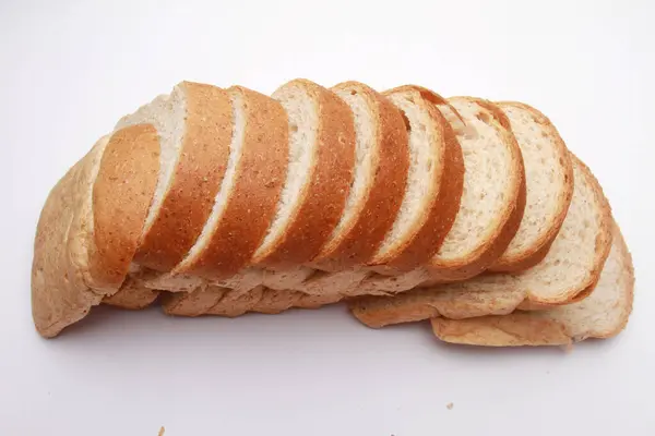 Bröd Den Vita Bakgrunden — Stockfoto