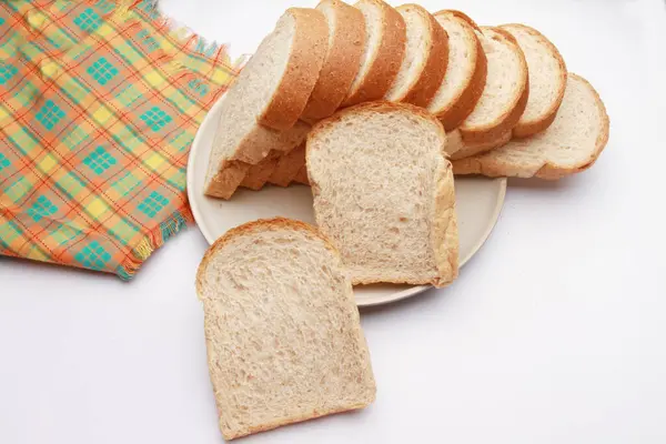 Chleba Bílém Talíři — Stock fotografie