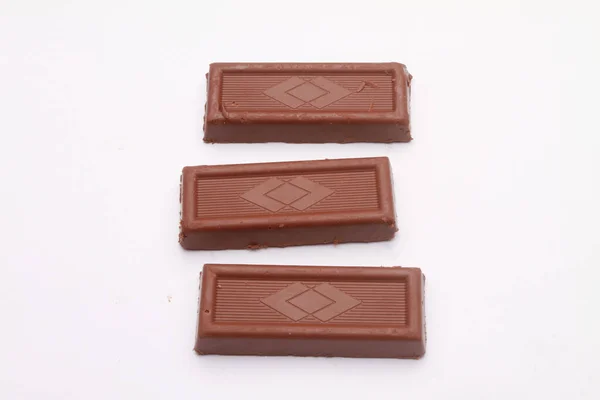 Barra Chocolate Sobre Fondo Blanco — Foto de Stock