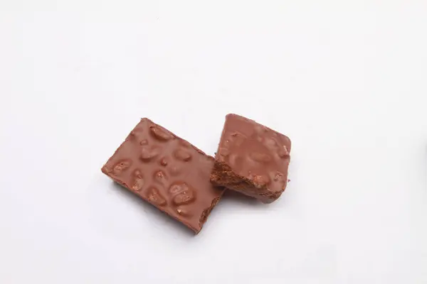 Chocolat Sur Fond Blanc — Photo
