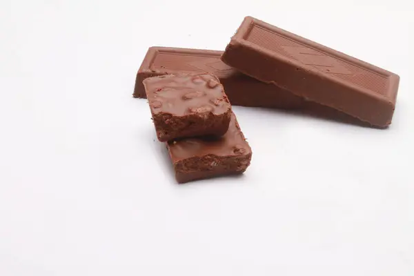 Barra Chocolate Con Trozos Chocolate — Foto de Stock