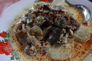 Bir tabak lontong opor, Asya yemeği.