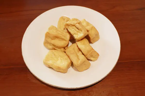 Prato Tofu Frito — Fotografia de Stock