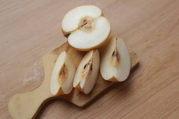 Slice Apple Table — Stock Photo, Image