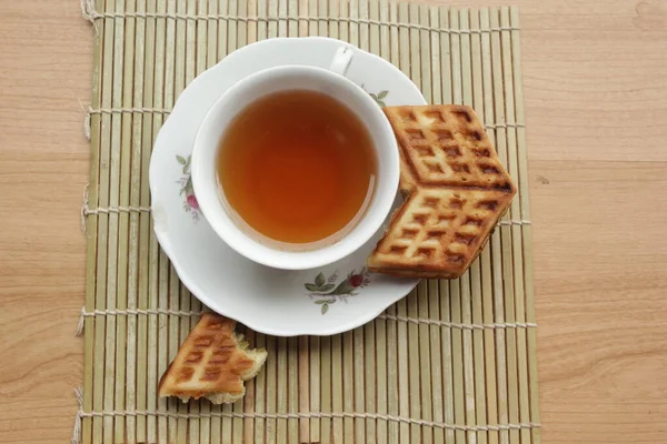Tea Biscuits White Plate — Stock Photo, Image