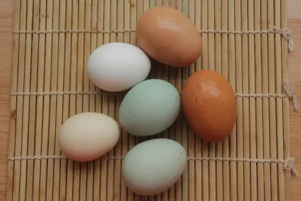 Eieren Houten Kom — Stockfoto