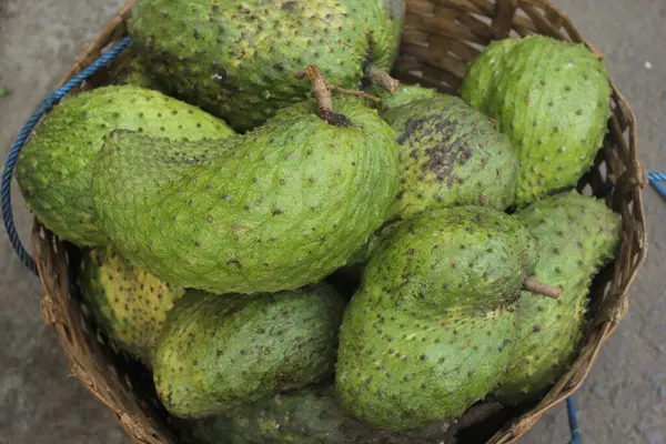 Pile Soursop Fruit Basket Market — Stock Photo, Image
