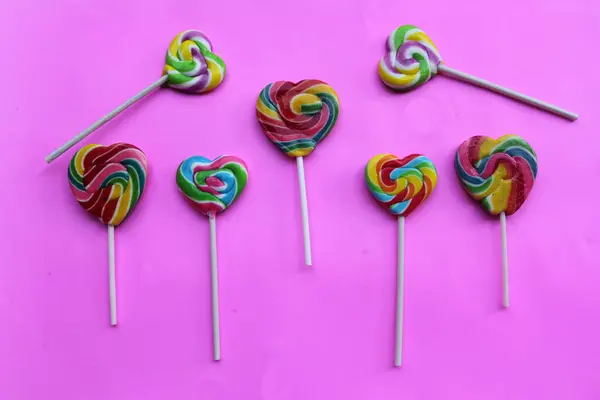 Lollipops Wooden Background — Stock Photo, Image