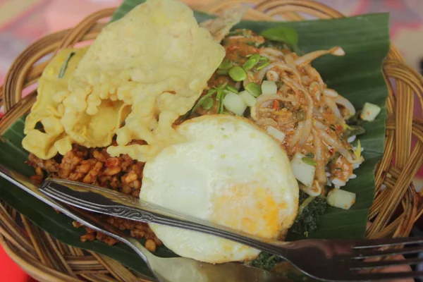 Plato Nasi Pecel Cocina Indonesia Comida Asiática —  Fotos de Stock