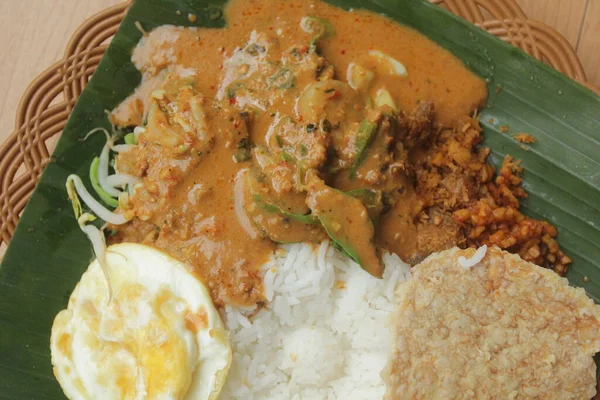 Talíř Nasi Pecel Indonéská Jídla Asijské Jídlo — Stock fotografie