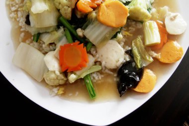 Çin yemeklerini kapatın, kapak cay