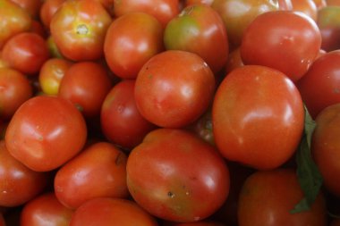 Marketteki domatesler, gıda arka planı