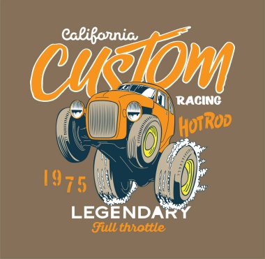 Klasik motosikletli t-shirt grafik tasarımı