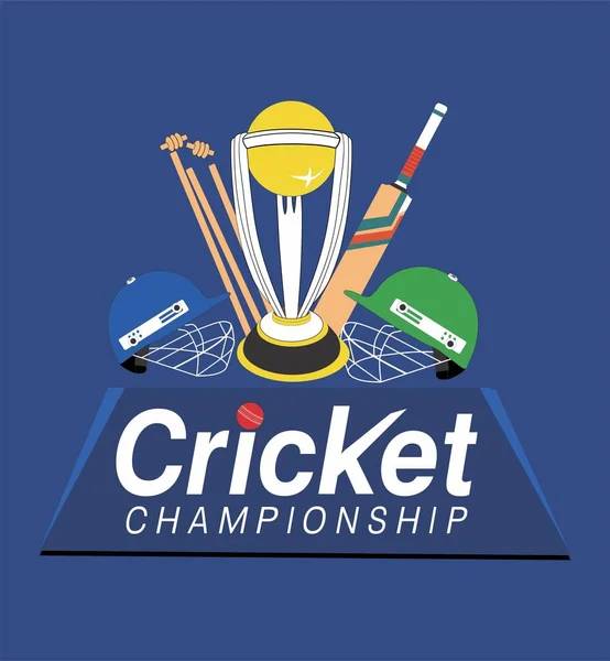 Cricket Championship tişörtü grafik tasarım vektörü çizimi 