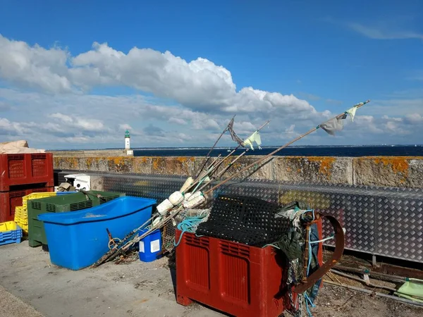 Groix Szigeti Kikötő Franciaország Halászati Eszközök Kiváló Minőségű Fénykép — Stock Fotó