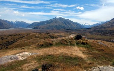 Mount Sunday, Edoras çekim yeri, Yeni Zelanda, Canterbury 'deki Yüzük Peyzajı Lordu