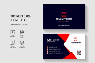 Çok Amaçlı Modern Kurumsal Kartvizit Tasarımı Çift Taraflı Profesyonel Zarif