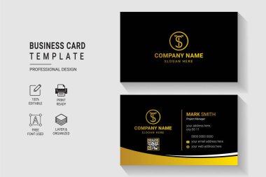 Çok Amaçlı Modern Kurumsal Kartvizit Tasarımı Çift Taraflı Profesyonel Zarif