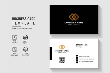 Çok Amaçlı Modern Kurumsal Kartvizit Tasarımı Çift Taraflı Profesyonel Zarif