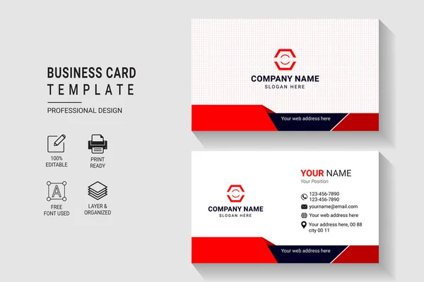 Multipurpose Modern Corporate Business Card Design Template Double Side Professional — Stock Vector