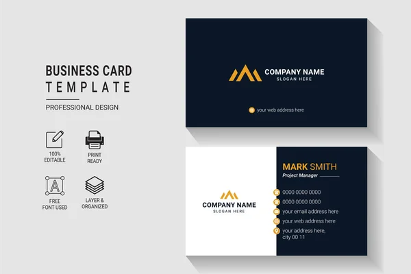 Multipurpose Modern Corporate Business Card Design Template Double Side Επαγγελματική — Διανυσματικό Αρχείο