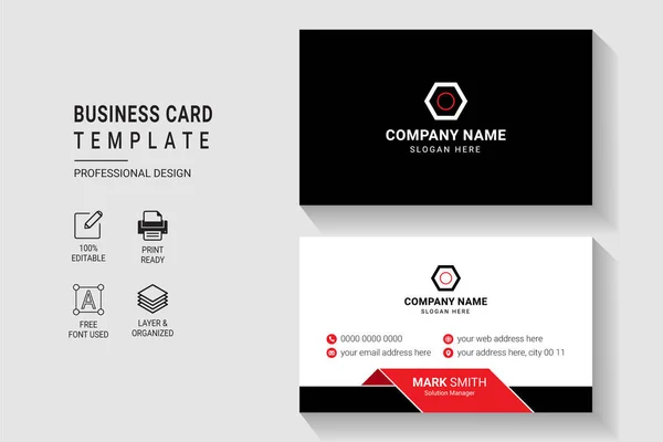 Mehrzweck Moderne Corporate Visitenkarten Design Vorlage Mit Doppelseitiger Professioneller Eleganz — Stockvektor