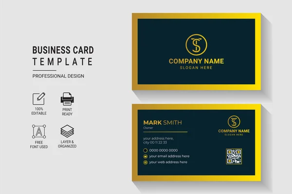 Multipurpose Modern Corporate Card Design Template Double Side Professzionális Elegáns — Stock Vector