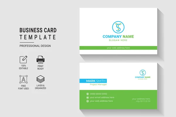 Multipurpose Modern Corporate Business Card Design Template Double Side Επαγγελματική — Διανυσματικό Αρχείο