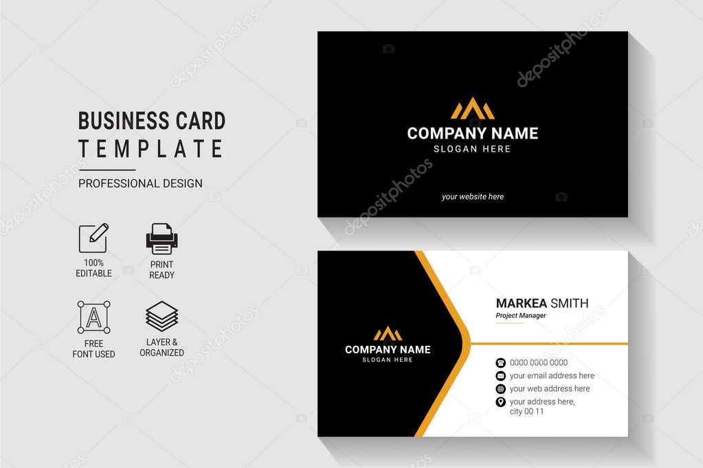 Multipurpose Modern Corporate Business Card Design Template Double Side With Professional Elegant