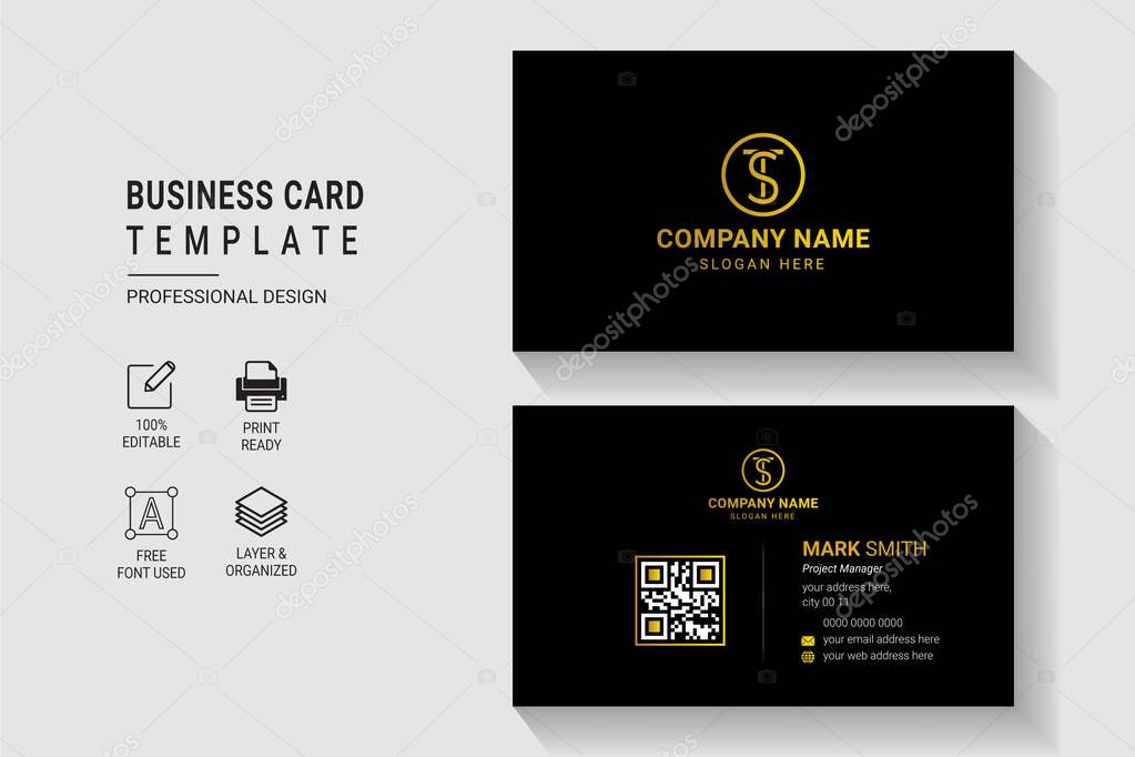 Multipurpose Modern Corporate Business Card Design Template Double Side With Professional Elegant