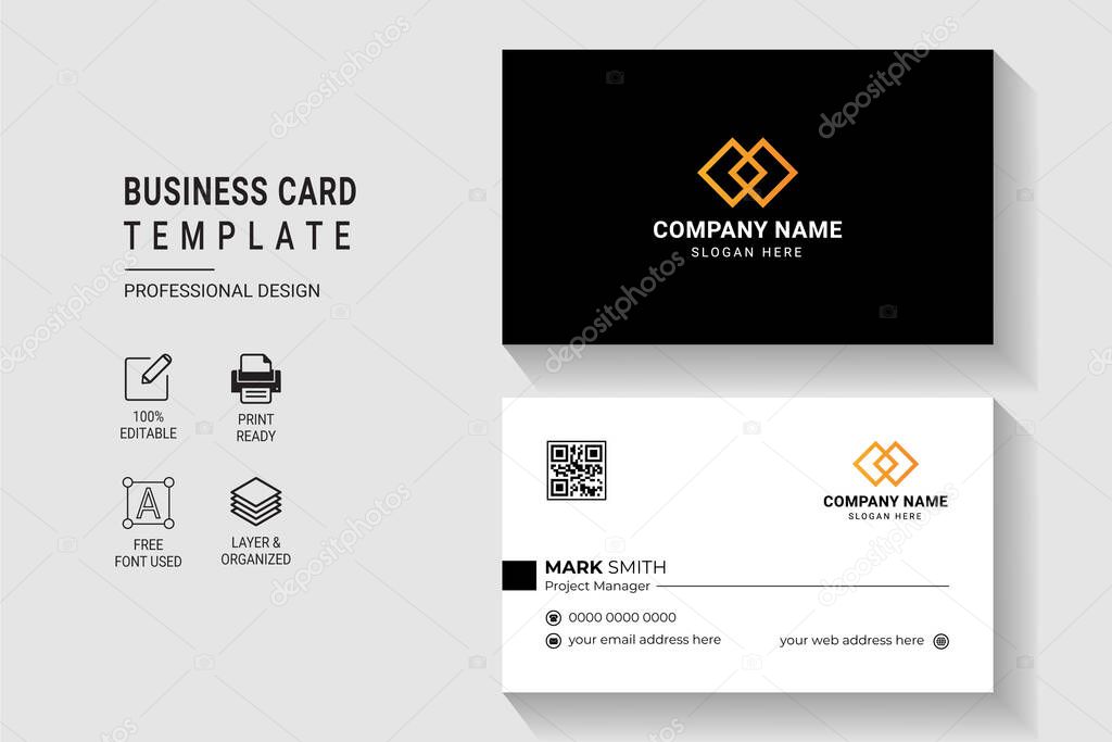 Multipurpose Modern Corporate Business Card Design Template Double Side With Professional Elegant