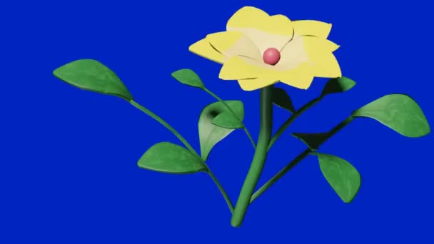 Planta Floración Amarilla Balanceándose Viento — Vídeo de stock