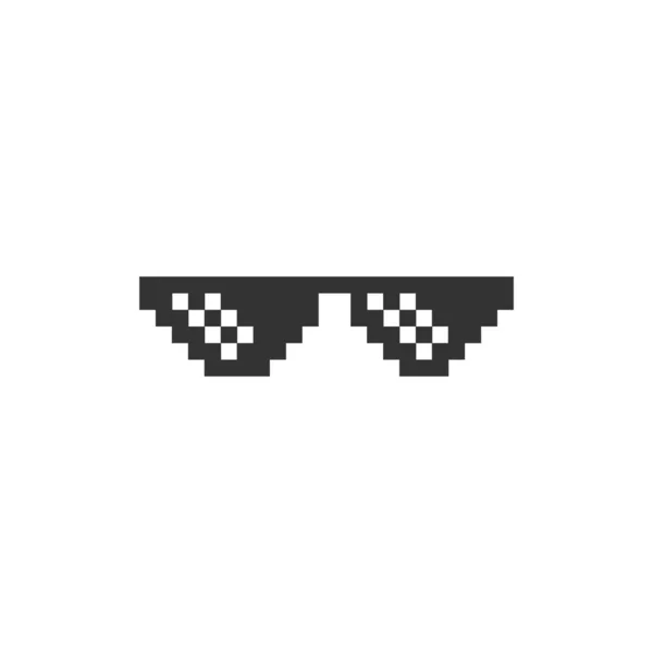 Thug Life Meme Glasses Pixel Art Style Trend Modern Logotype — Stock Vector